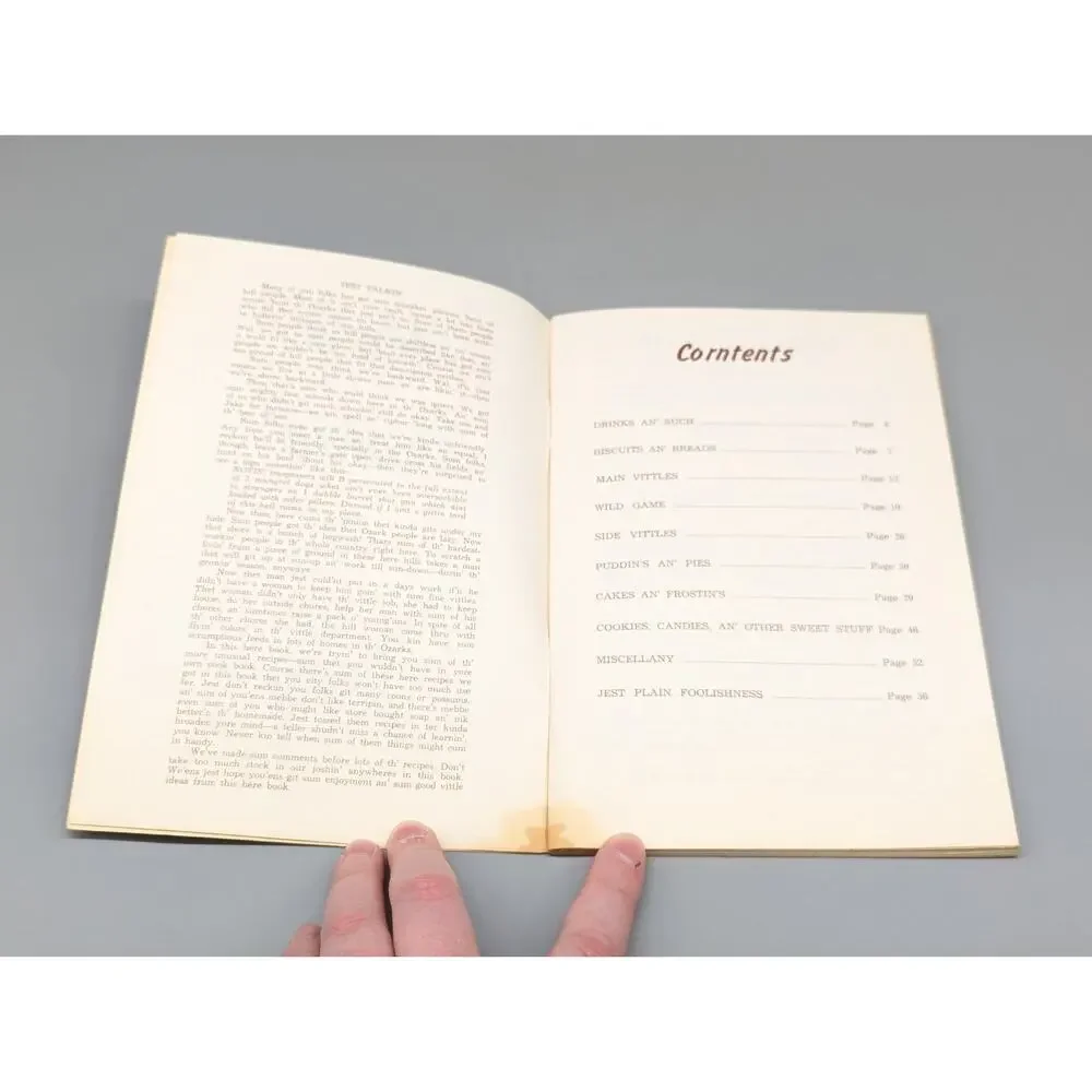 Ma's Cookin' Mountain Recipes Cookbook Ozark Edition Vintage 1969